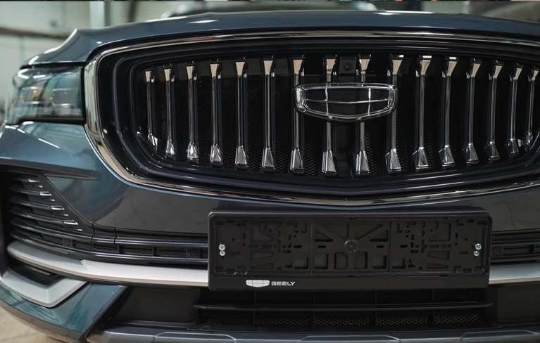 Внешний вид Джили с установленными защитными сетками